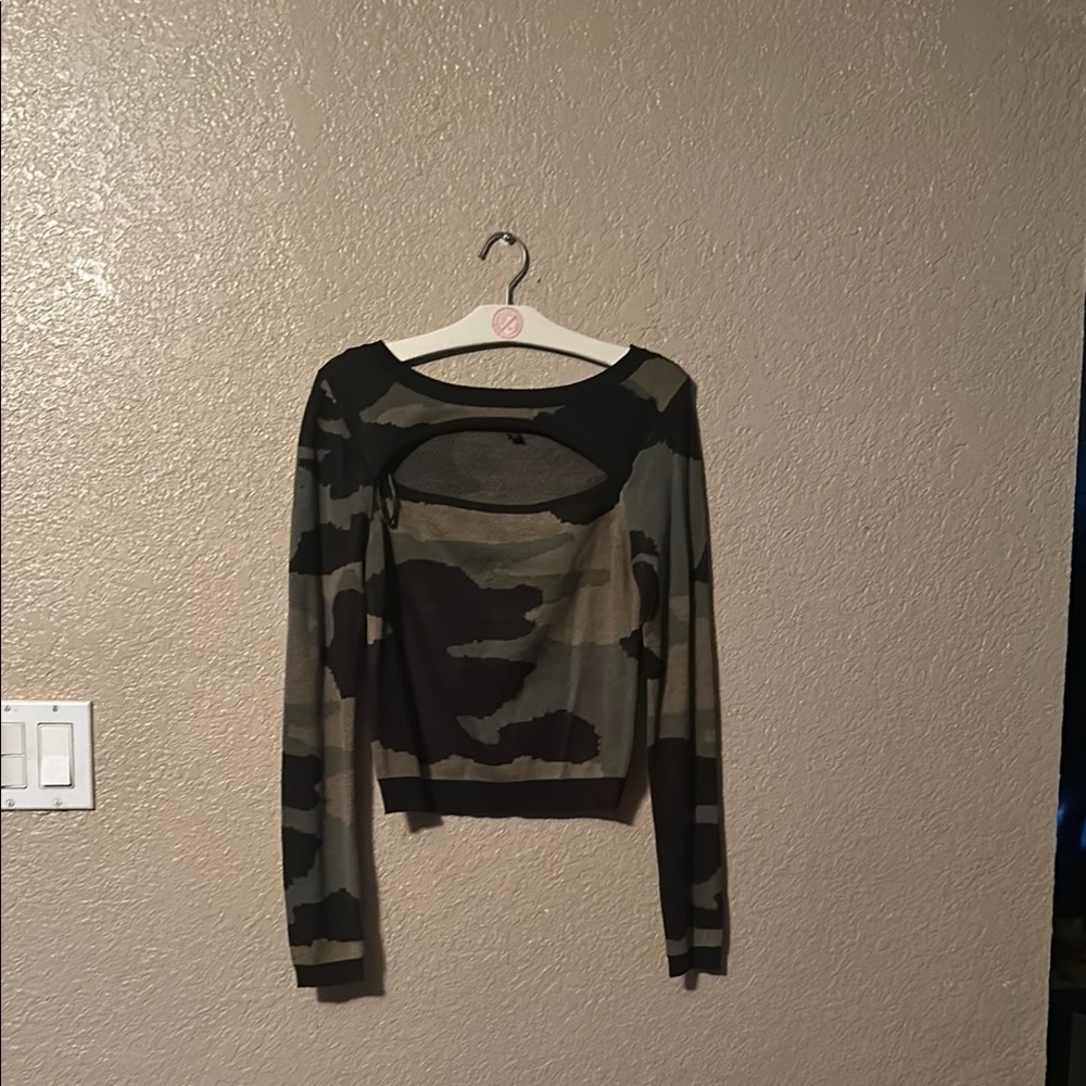 Material Girl Green and Black Fitted Crop Blouse